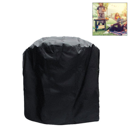 Outdoor Anti-UV Waterproof Dust-proof 210D Oxford Cloth BBQ Cylindrical Protective Bag Charcoal Barbeque Grill Cover, Size: 71x73cm(Black)-garmade.com