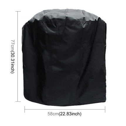 Outdoor Anti-UV Waterproof Dust-proof 210D Oxford Cloth BBQ Circle Protective Bag Charcoal Barbeque Grill Cover, Size: 58x77cm(Black)-garmade.com