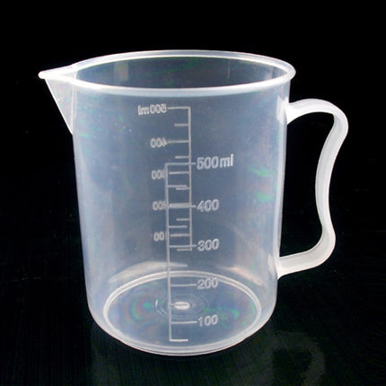500ml Thin Section PP Plastic Flask Digital Measuring Cup Cylinder Scale Measure Glass Lab Laboratory Tools(Transparent)-garmade.com