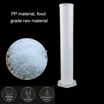 1000mL PP Plastic Spout Graduation Measuring Cylinder with Hexagonal Base (Transparent)-garmade.com