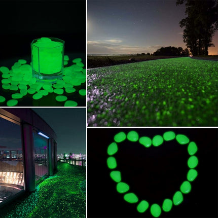 100 PCS Glow in The Dark Garden Pebbles for Walkways & Decoration and Plants Luminous Stones(Green)-garmade.com