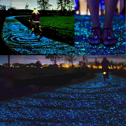 100 PCS Glow in The Dark Garden Pebbles for Walkways & Decoration and Plants Luminous Stones(Blue)-garmade.com