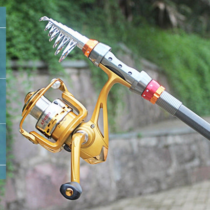 3.6m 12 Sections Carbon Pole Travel Portable Fishing Pole,Random Color Delivery-garmade.com