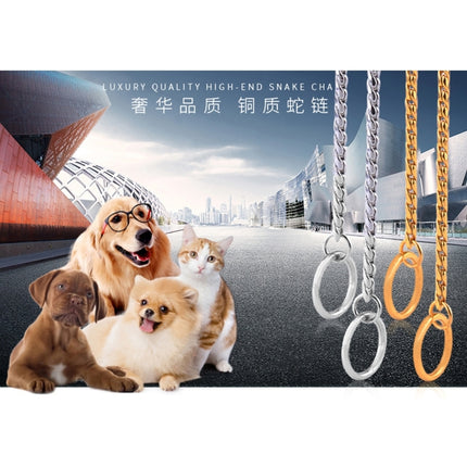 Pet Collars Pet Neck Strap Dog Neckband Snake Chain Dog Chain Solid Metal Chain Dog Collar，Length:35cm(Silver)-garmade.com