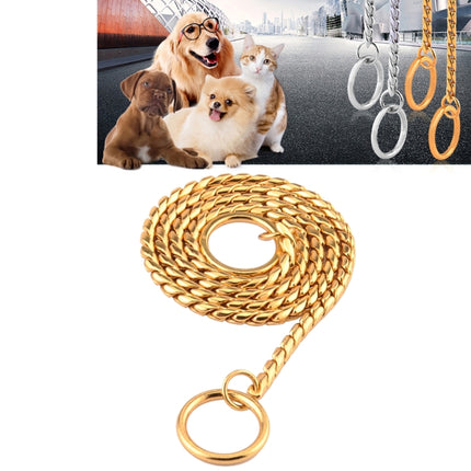 Pet Collars Pet Neck Strap Dog Neckband Snake Chain Dog Chain Solid Metal Chain Dog Collar，Length:65cm (Gold)-garmade.com