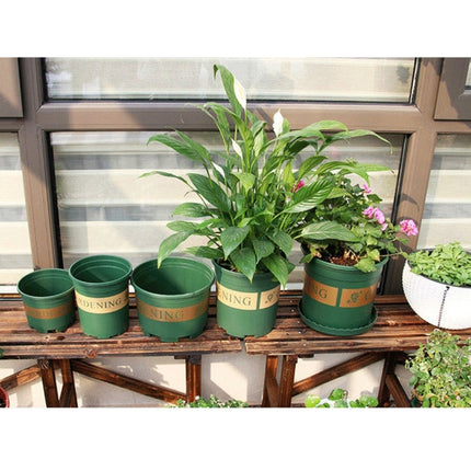 1.5 Gallon Flower Pots Plant Nursery Pots Plastic Pots Creative Gallons Pots with Tray,Size:20*19.5*19.5cm-garmade.com