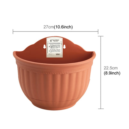 European Style Wall Hanging Pots Semi - circular Imitation Ieather Wall Hanging Basin Indoor and Outdoor Potted Pots,Large Size:27*15*22.2cm ,Random Color Delivery-garmade.com