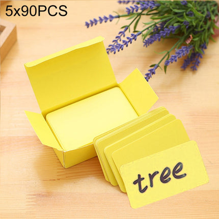 5 Boxes (About 90 PCS in One Box) Blank DIY Greeting Card Graffiti Rounded Small Card Blank Small Handwritten Paper Card Message Word Card(Yellow)-garmade.com