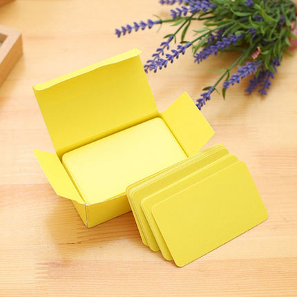 5 Boxes (About 90 PCS in One Box) Blank DIY Greeting Card Graffiti Rounded Small Card Blank Small Handwritten Paper Card Message Word Card(Yellow)-garmade.com