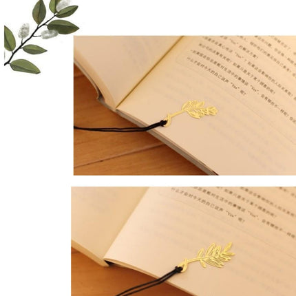 4 PCS Office Supplies Stationery Cute Gold Metal Bookmark Plants Paper Clip for Book, Random Style Delivery-garmade.com