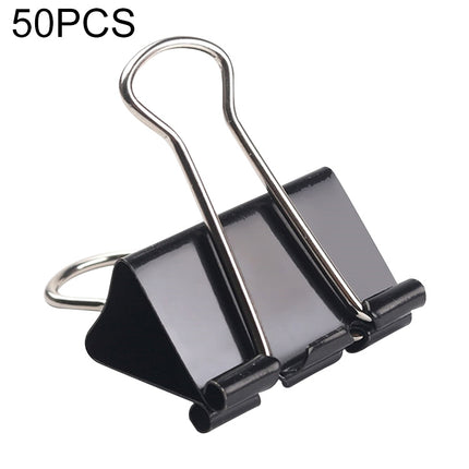 50PCS 32mm Black Metal Clip Notes Letter Paper Clip Office Bind-garmade.com