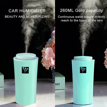 Small-3 2W Humidifier Moisture Meter Moisturizing Instrument with LED Night Light, Water Tank Capacity: 260ml(Blue)-garmade.com