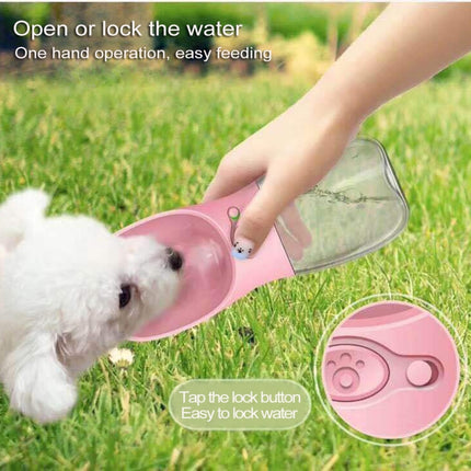 Outdoor Travel Portable Pet Drinking Water Cup Water Feeder, Capacity: 350ml (Pink)-garmade.com