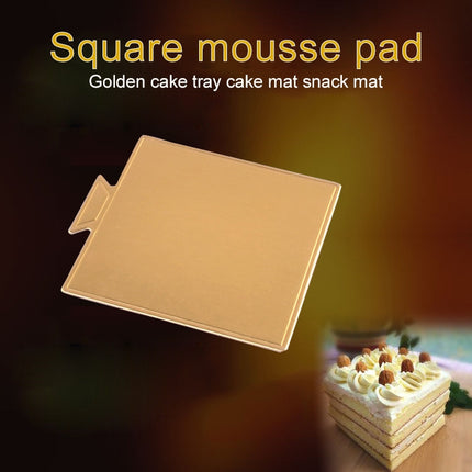 100 / Pack Small Square Cake Cardboard Pad Thick Rigid Golden Cake Mousse Cake Mat-garmade.com