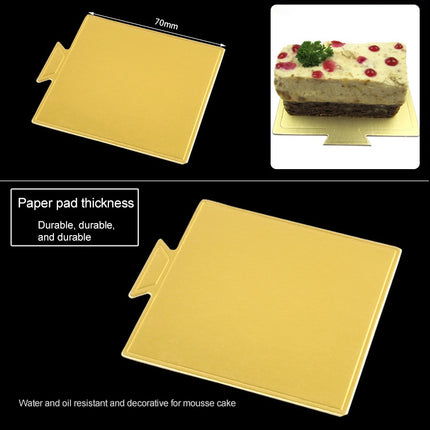 100 / Pack Small Square Cake Cardboard Pad Thick Rigid Golden Cake Mousse Cake Mat-garmade.com