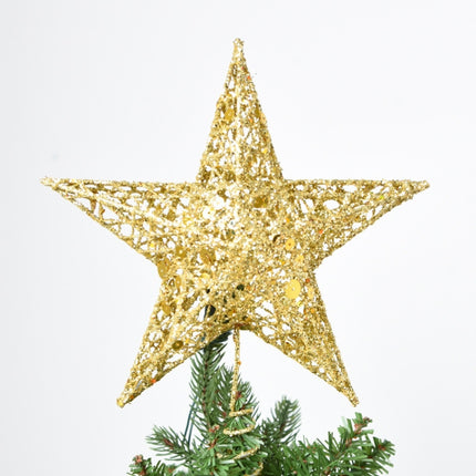 Glitter Iron Star Christmas Tree Top Decoration Ornament, Size: 25cm x 20cm, Random Color Delivery-garmade.com