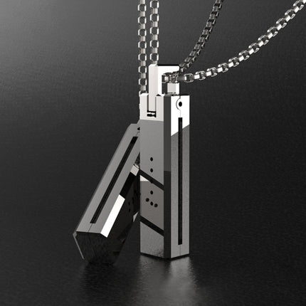 Mijobs Metal Screwless Magnetic Pendant Necklace for Fitbit Flex 2, Host not Included (Black)-garmade.com