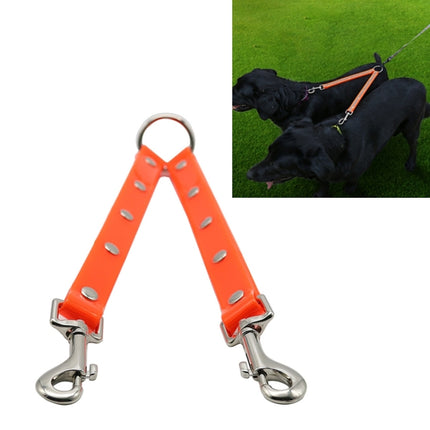 TPU Material Pet Dogs 2 in 1 Tangle-free Traction Rope Double Pet Dog Walking Leash, Length: 25 cm (Red)-garmade.com