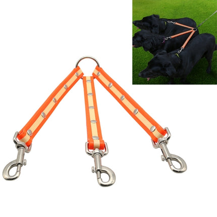TPU Material Pet Dogs 3 in 1 Tangle-free Traction Rope Double Pet Dog Walking Leash, Length: 25 cm(Orange)-garmade.com