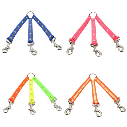 TPU Material Pet Dogs 3 in 1 Tangle-free Traction Rope Double Pet Dog Walking Leash, Length: 25 cm(Orange)-garmade.com