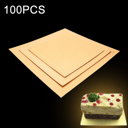 100 PCS Square Cake Cardboard Pad Golden Cake Mousse Cake Mat, Size: 28 x 28cm-garmade.com