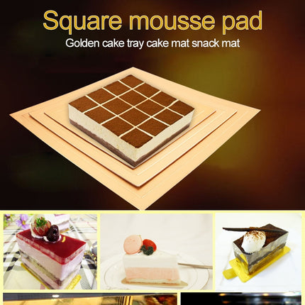 100 PCS Square Cake Cardboard Pad Golden Cake Mousse Cake Mat, Size: 28 x 28cm-garmade.com