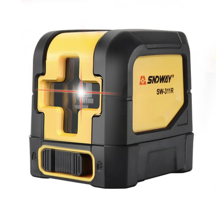 SNDWAY SW-311R Laser Level Covering Walls and Floors 2 Line Red Beam IP54 Water / Dust-proof(Yellow)-garmade.com