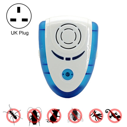 6W Electronic Ultrasonic Electromagnetic Wave Anti Mosquito Rat Insect Pest Repeller with Light, UK Plug, AC 90-240V, Random Color Delivery (Blue)-garmade.com
