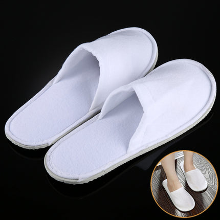10 Pairs Hotel Supplies Portable Disposable Travel Slippers, Length: 26cm(White)-garmade.com