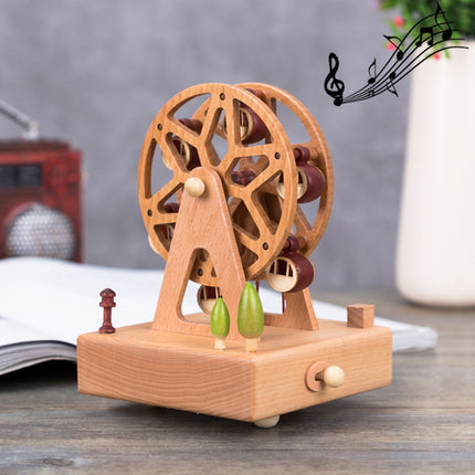 Round Ferris Wheel Shape Home Decor Originality Wooden Musical Boxes-garmade.com