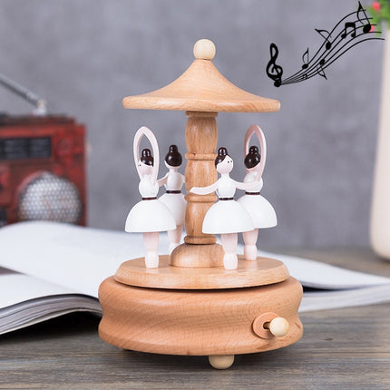 Dance Angel Shape Home Decor Originality Wooden Musical Boxes-garmade.com