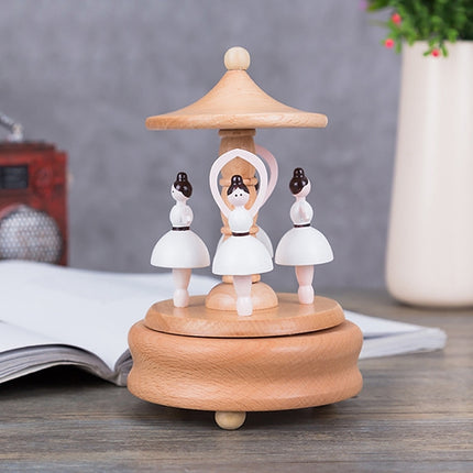 Dance Angel Shape Home Decor Originality Wooden Musical Boxes-garmade.com