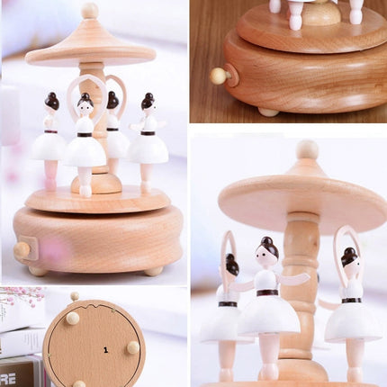 Dance Angel Shape Home Decor Originality Wooden Musical Boxes-garmade.com