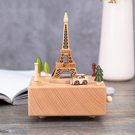 Eiffel Tower Shape Home Decor Originality Wooden Musical Boxes-garmade.com