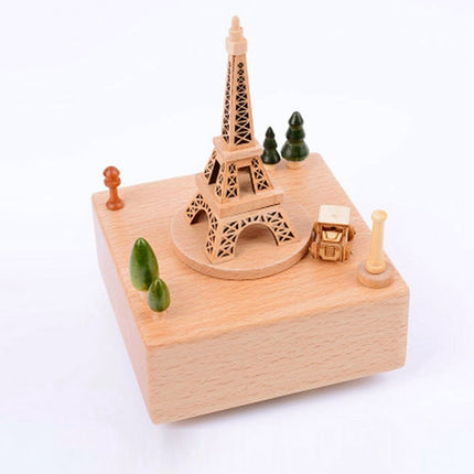 Eiffel Tower Shape Home Decor Originality Wooden Musical Boxes-garmade.com