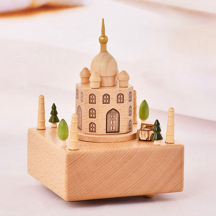 Taj Mahal Shape Home Decor Originality Wooden Musical Boxes-garmade.com