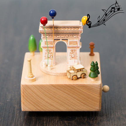 Arc De Triomphe Shape Home Decor Originality Wooden Musical Boxes-garmade.com