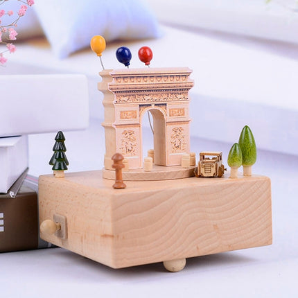 Arc De Triomphe Shape Home Decor Originality Wooden Musical Boxes-garmade.com