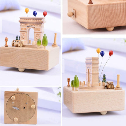 Arc De Triomphe Shape Home Decor Originality Wooden Musical Boxes-garmade.com