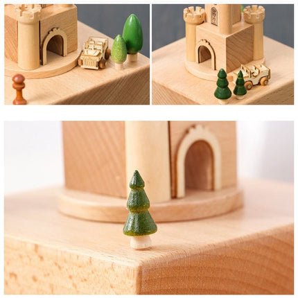 Castle Shape Home Decor Originality Wooden Musical Boxes-garmade.com