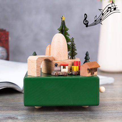 Christmas Tree Shape Home Decor Originality Wooden Musical Boxes-garmade.com