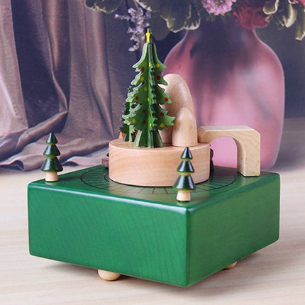 Christmas Tree Shape Home Decor Originality Wooden Musical Boxes-garmade.com