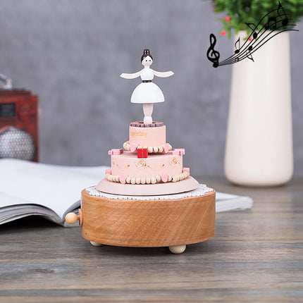 Dancer & Cake Shape Home Decor Originality Wooden Musical Boxes-garmade.com