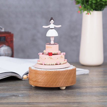 Dancer & Cake Shape Home Decor Originality Wooden Musical Boxes-garmade.com