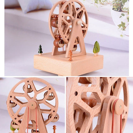 Round Ferris Wheel Shape Home Decor Originality Wooden Musical Boxes-garmade.com