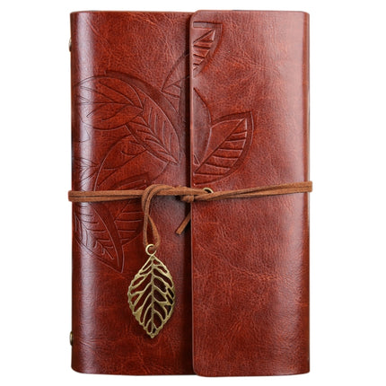 Creative Retro Autumn Leaves Pattern Loose-leaf Travel Diary Notebook, Size: L (Brown)-garmade.com