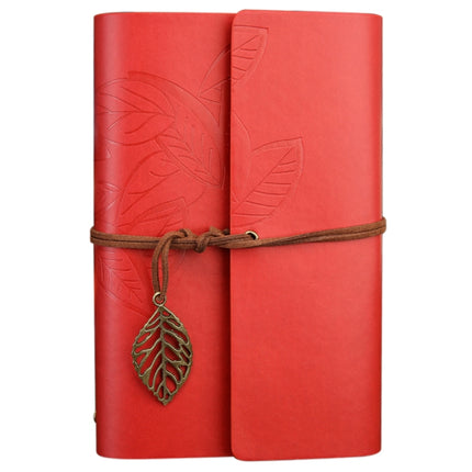 Creative Retro Autumn Leaves Pattern Loose-leaf Travel Diary Notebook, Size: M (Red)-garmade.com