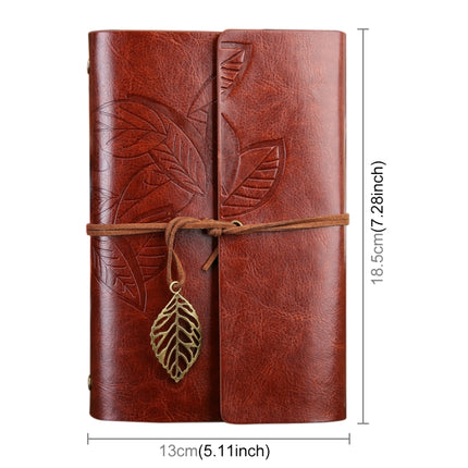 Creative Retro Autumn Leaves Pattern Loose-leaf Travel Diary Notebook, Size: M (Brown)-garmade.com