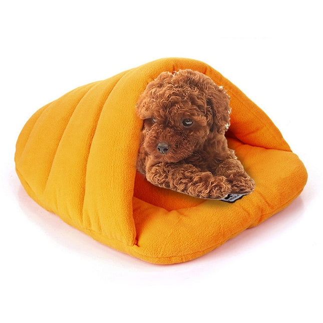 Slipper Shape Polar Fleece Warm Thicken Pet Dogs Cats House Size: L, 58×68×32cm(Orange)-garmade.com