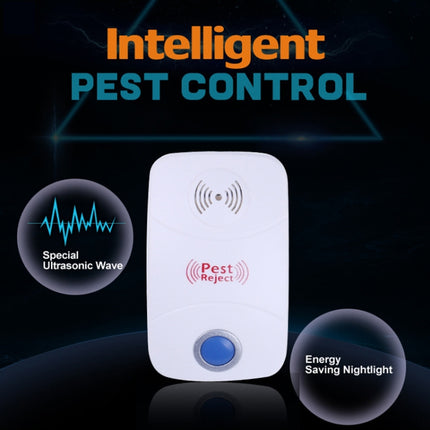 Electronic Ultrasonic Mosquito Rat Pest Control Repeller with LED Light, US Plug, AC90V-250V(White)-garmade.com